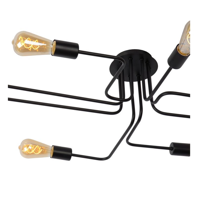 Lucide LESTER - Zapustené stropné svietidlo - 8xE27 - Čierne